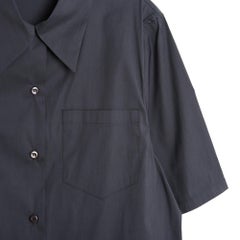 Prada 2020 Top Chemise anthracite FR40 Dunkelgraues Baumwolltop Shirt UK12 US10