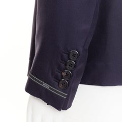 PRADA 2021 100% silk tonal triangle patch single breasted relaxed blazer IT48 M