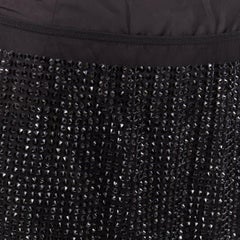 PRADA 2021 black crystal strass embellished cut out lace mini skirt IT38 XS