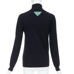 Pull à col roulé PRADA 2021, noir, en maille fine, mélange de laine vierge, taille IT42 M