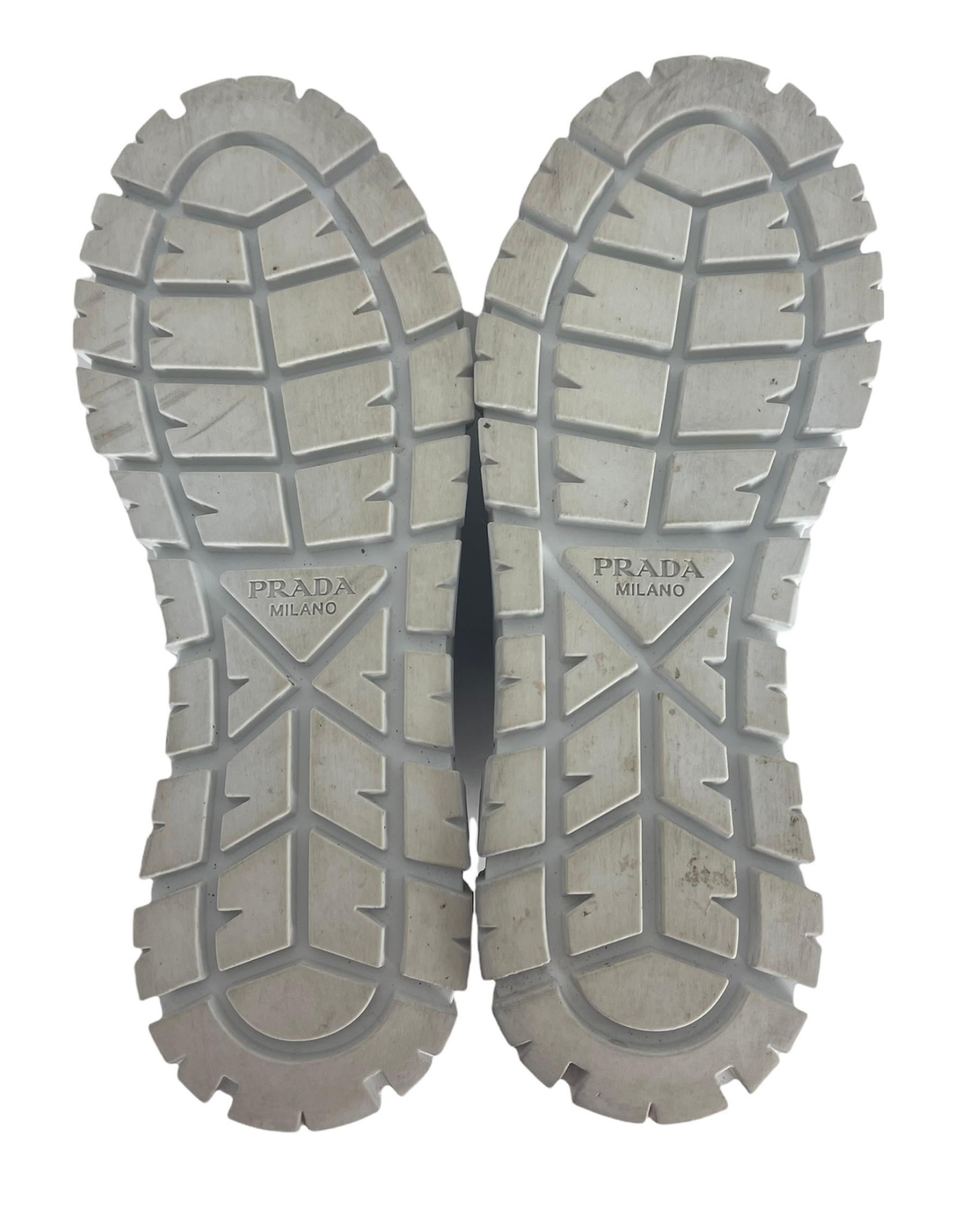 Prada 2021 Black/White Lug-Sole Platform Sneakers sz 37.5 For Sale at  1stDibs