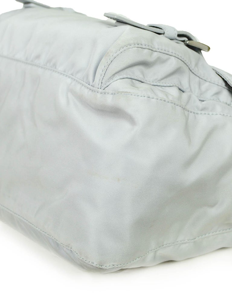 Prada 2021 Cornflower Blue Re-Nylon Messenger Crossbody Bag For