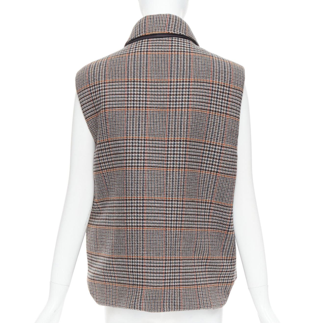 PRADA 2021 Pulloverweste mit Hahnentrittmuster aus Wolle und Kaschmir mit Kaschmirfalten IT42 M im Angebot 1