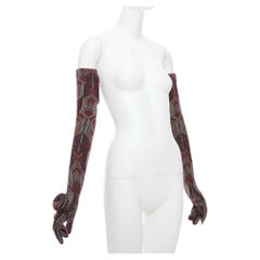 PRADA 2021 Raf Simons Runway geometric jacquard triangle pocket long gloves M