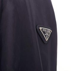 PRADA 2021 Re Nylon navy drawstring hooded zip up utility jacket IT40 S