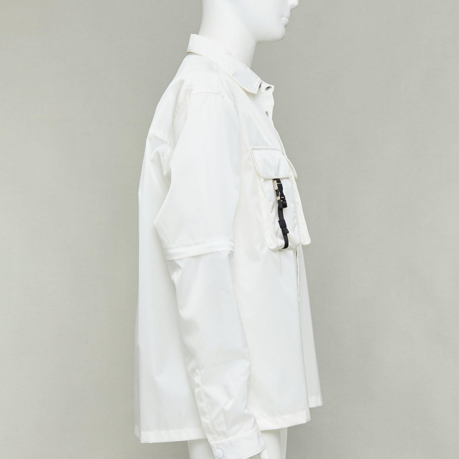 Prada 2021 Re-Nylon nylon tecnico fibbie tasca trasformabile camicia giacca XL In condizioni buone in vendita a Hong Kong, NT