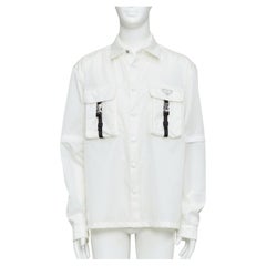 PRADA 2021 Re-Nylon nylon technical buckles pocket transformable shirt jacket XL