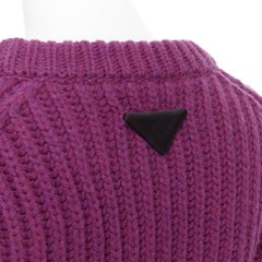 PRADA 2021 Runway purple Shetland wool built in bra corset bust sweater IT38 XS