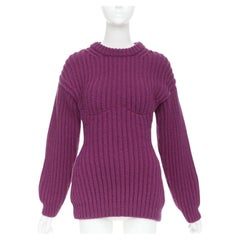 PRADA 2021 Runway purple Shetland wool built in bra corset bust sweater IT38 XS