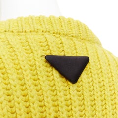 PRADA 2021 Runway yellow Shetland wool built in bra corset bust sweater IT38 XS