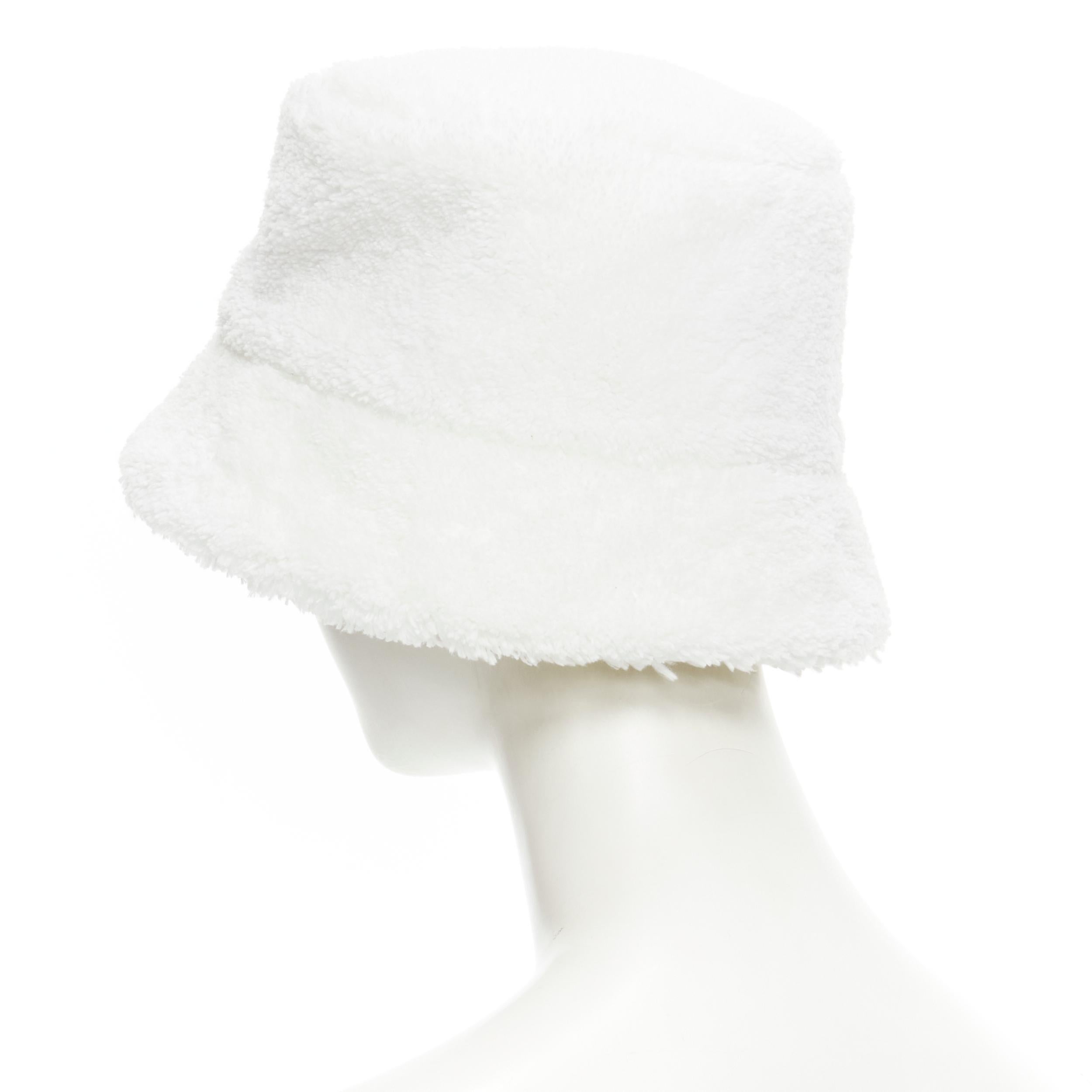Gray PRADA 2021 soft terry cotton logo embroidery iconic bucket hat S