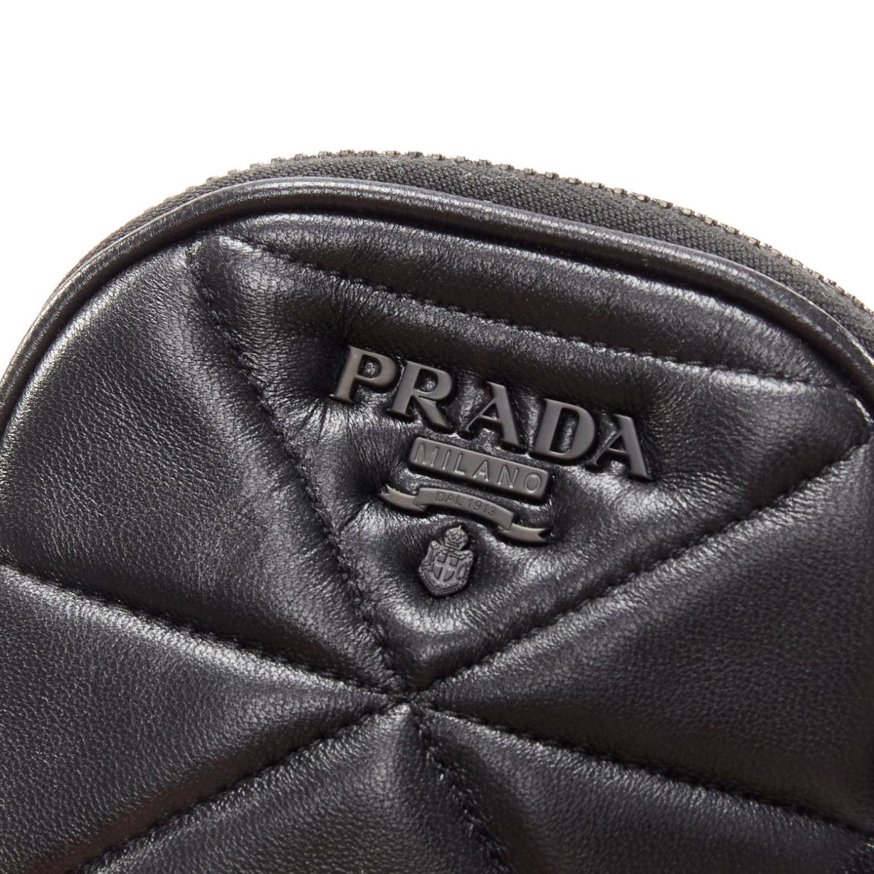 PRADA 2021 Spectrum black geometric quilted logo chain small crossbody bag For Sale 3
