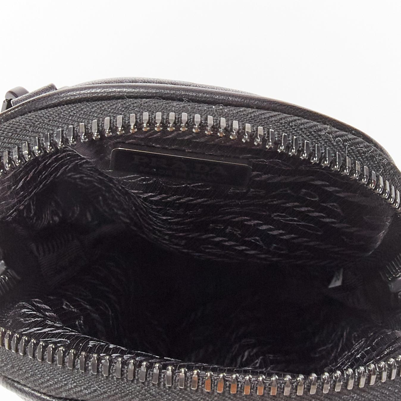 PRADA 2021 Spectrum black geometric quilted logo chain small crossbody bag For Sale 5