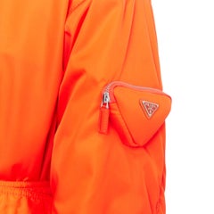 PRADA 2022 Raf Simons Runway orange faux fur hem belted bomber coat M