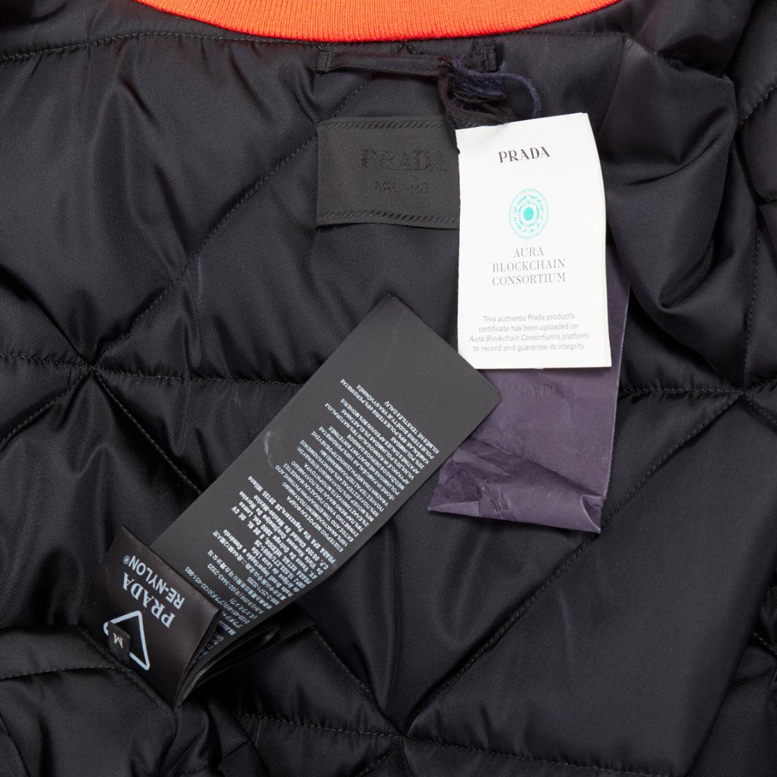 PRADA 2022 Raf Simons Runway manteau bombardier ceinturé à ourlet en fausse fourrure orange M en vente 3