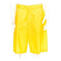 PRADA 2022 Re Nylon Triangle Logo Plaque casual wide leg Bermuda shorts IT50 L