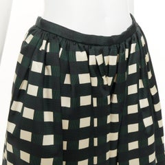 PRADA 2022 Runway check print silk wool full midi skirt IT40 S Ariana Grande