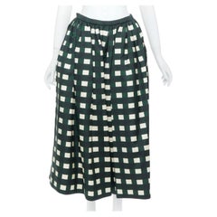 PRADA 2022 Runway check print silk wool full midi skirt IT40 S Ariana Grande
