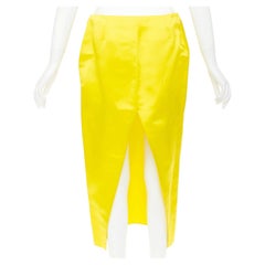 PRADA 2022 Runway satin exposed boning triangle cut out split back skirt IT38 XS