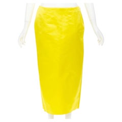 PRADA 2022 Runway satin exposed boning triangle cut out split back skirt IT38 XS
