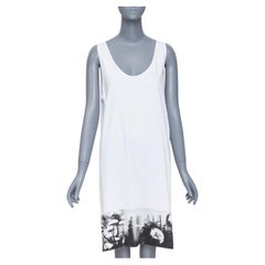 PRADA 2022 white cotton landscape print hem scoop tank dress XS