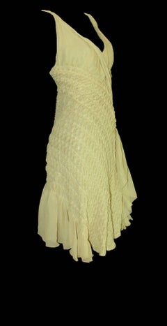 Prada 3D Draped Chiffon Silk Fairy Dress