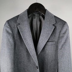PRADA 40 / 50 R Regular Charcoal Solid Camel Hair Sport Coat / Blazer Jacket