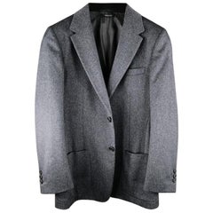 PRADA 40 / 50 R Regular Charcoal Solid Camel Hair Sport Coat / Blazer Jacket