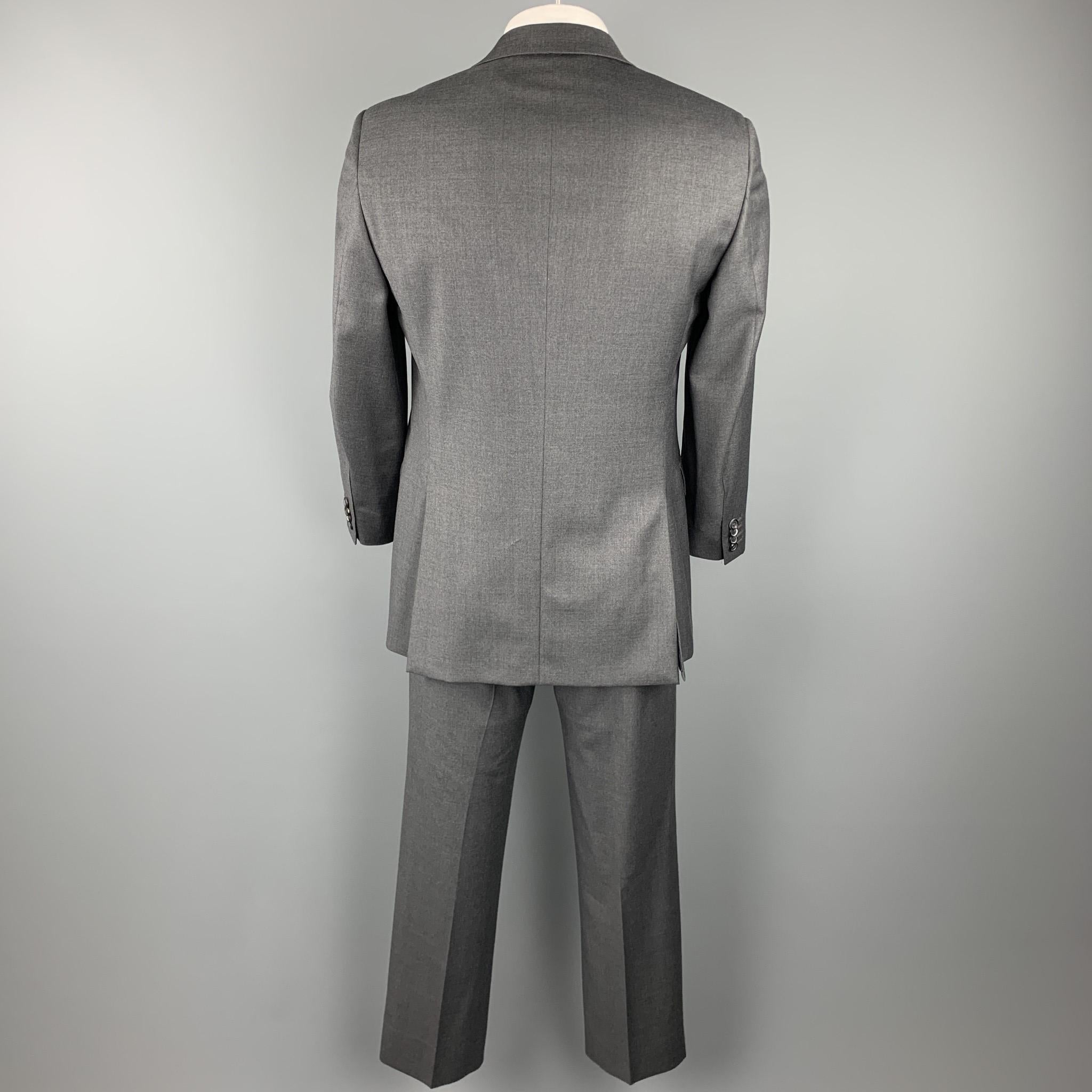 PRADA 40 Regular Gray Wool Notch Lapel Suit In Good Condition In San Francisco, CA