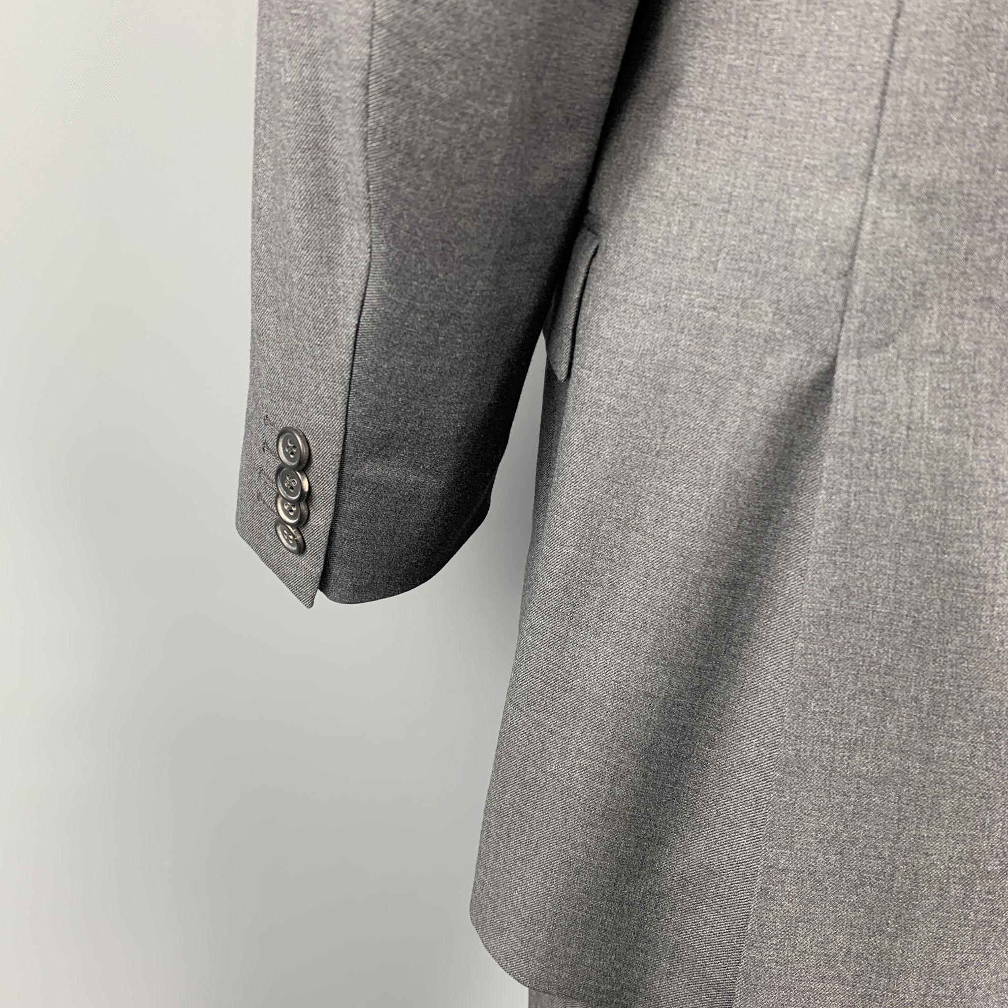 Men's PRADA 40 Regular Gray Wool Notch Lapel Suit
