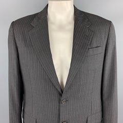 PRADA 44 Regular Charcoal Stripe Notch Lapel Sport Coat Blazer