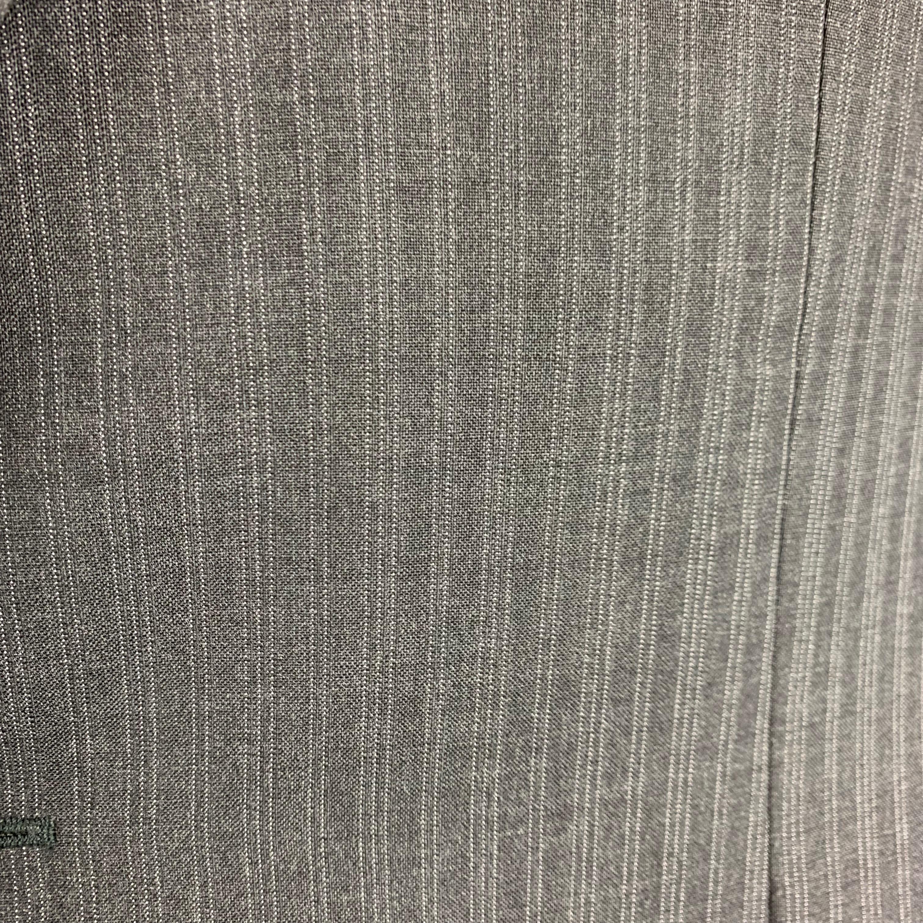 Men's PRADA 44 Regular Charcoal Stripe Notch Lapel Sport Coat Blazer