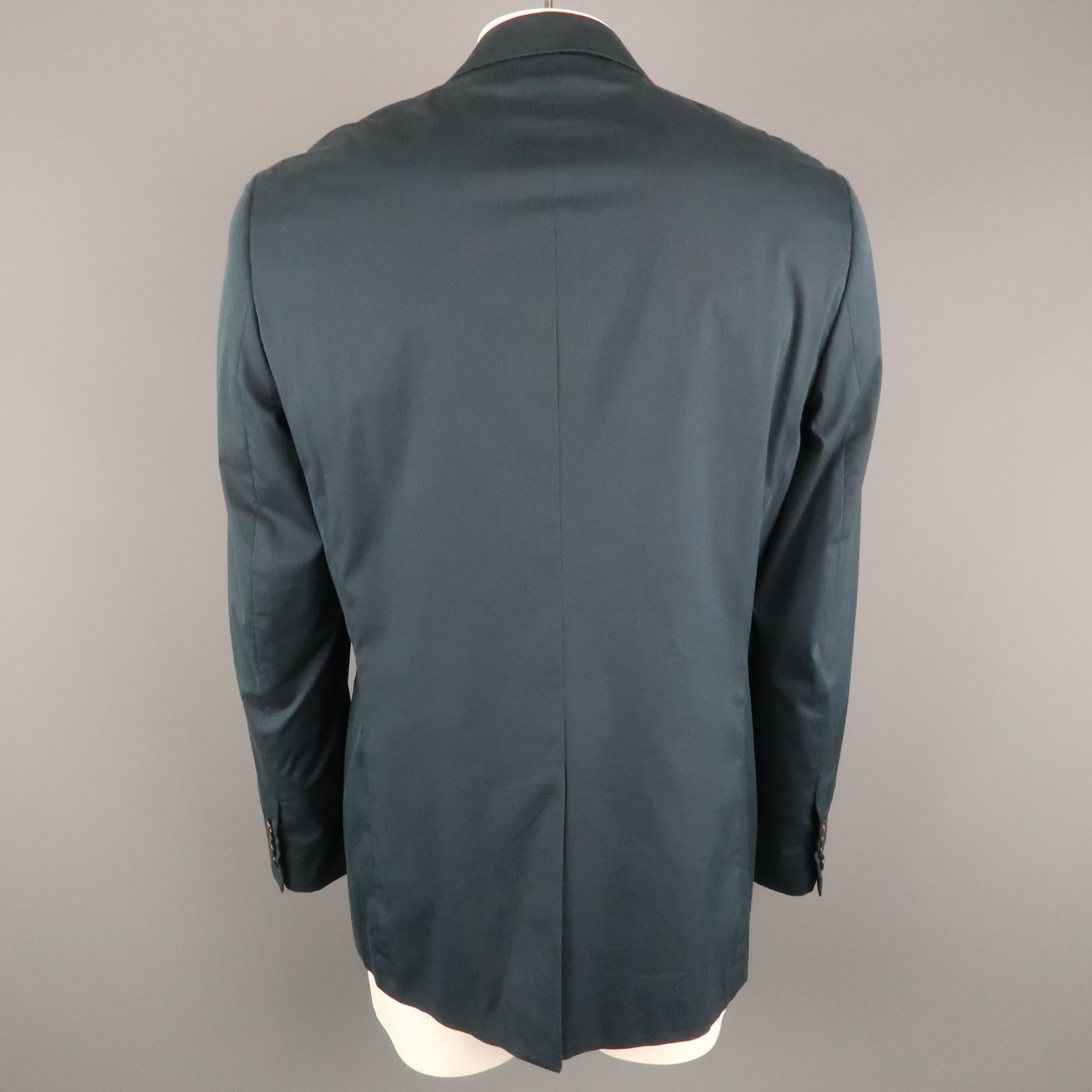 PRADA 44 Regular Navy Solid Cotton Blend Notch Lapel Sport Coat In Good Condition In San Francisco, CA