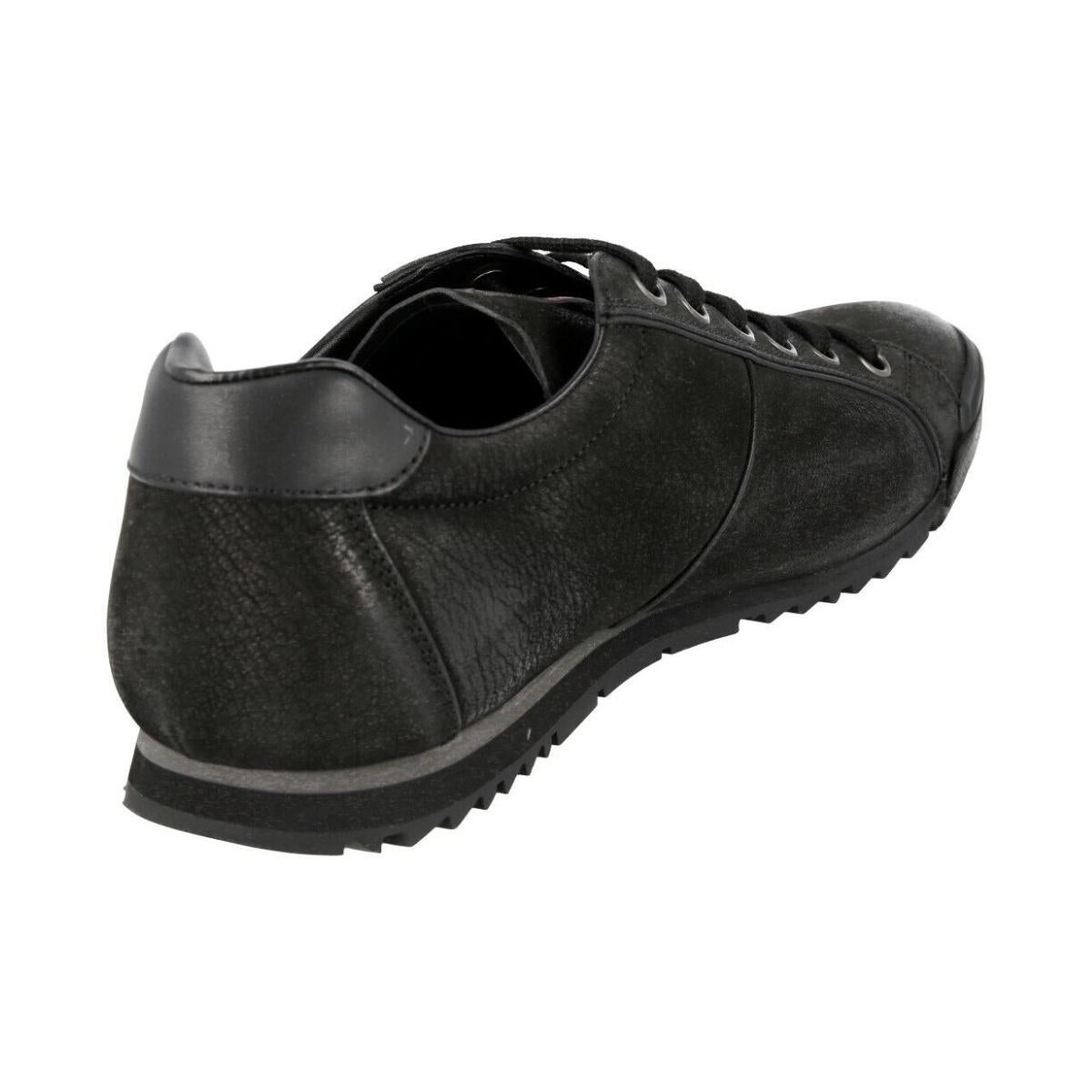Prada 4E2719 Black Antic Leather Sport Sneakers (US 11) In Good Condition For Sale In Montreal, Quebec