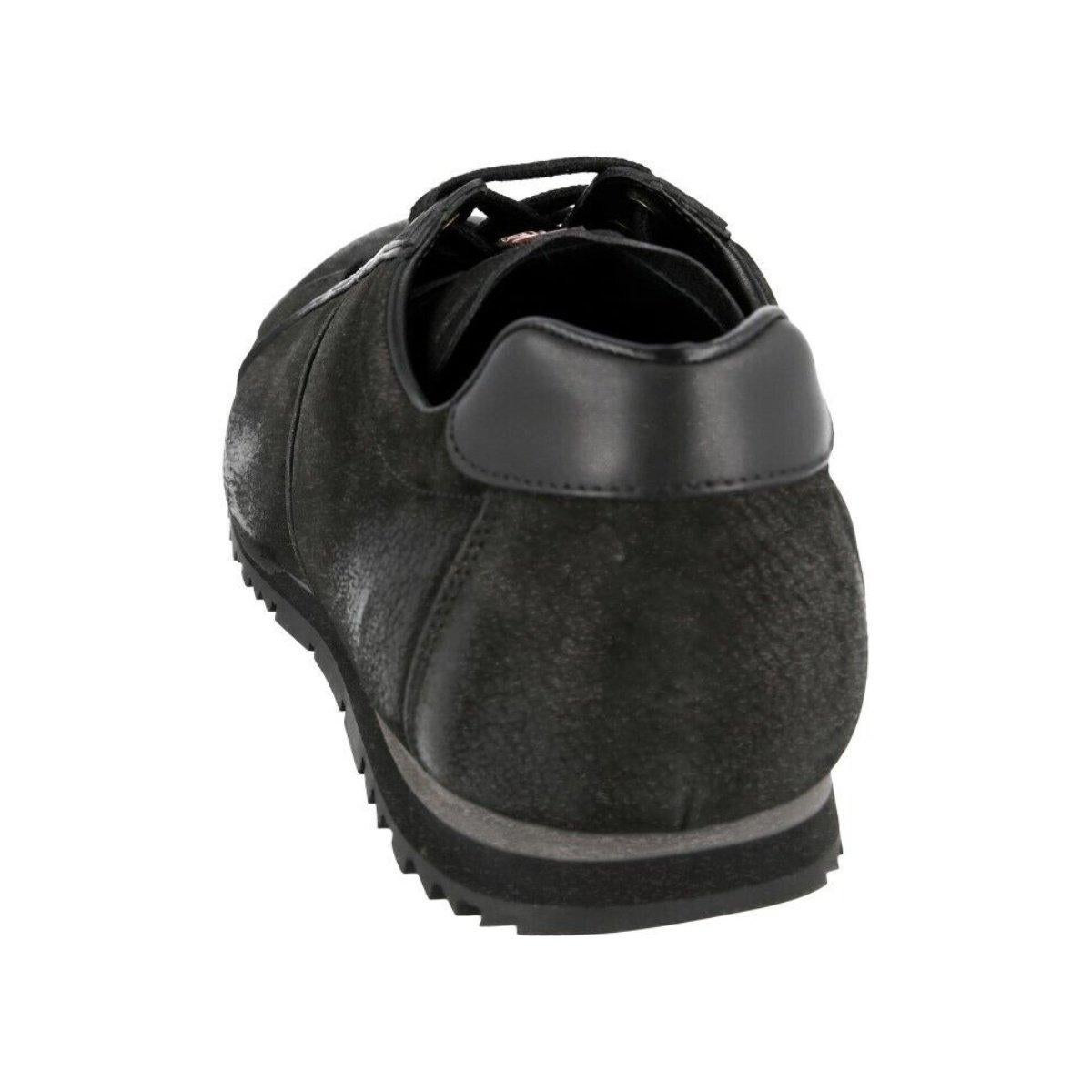 Men's Prada 4E2719 Black Antic Leather Sport Sneakers (US 11) For Sale
