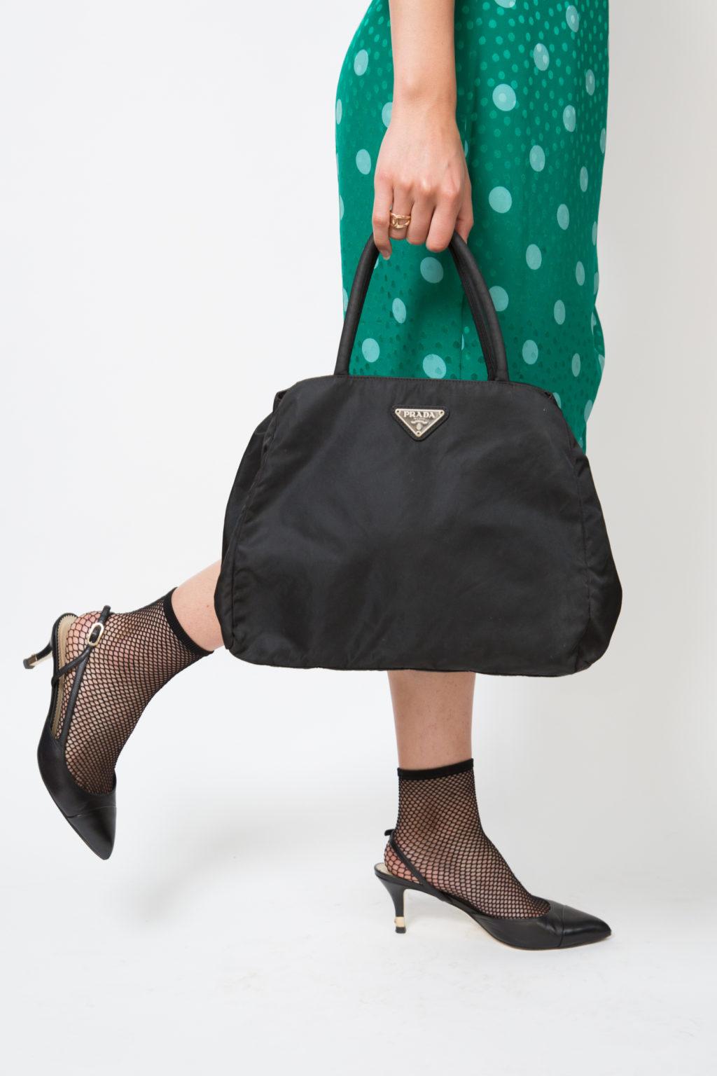Bolso Tote Prada '90s Nylon Negro en Bueno Estado en Paris, FR