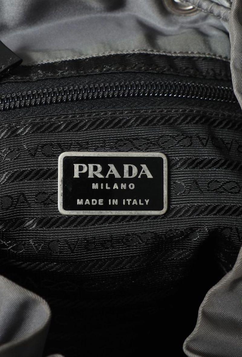 Prada 90s Grey Nylon Backpack Bag For Sale 4