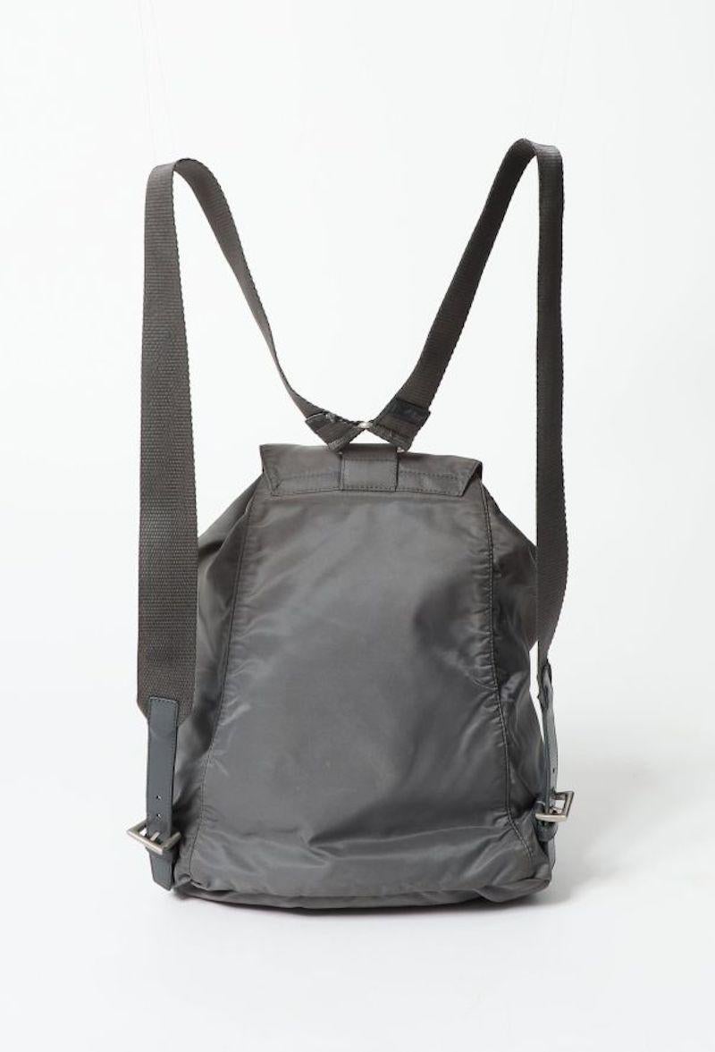Women's or Men's Prada 90s Grey Nylon Backpack Bag For Sale