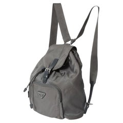 Prada 90s Grey Nylon Backpack Bag