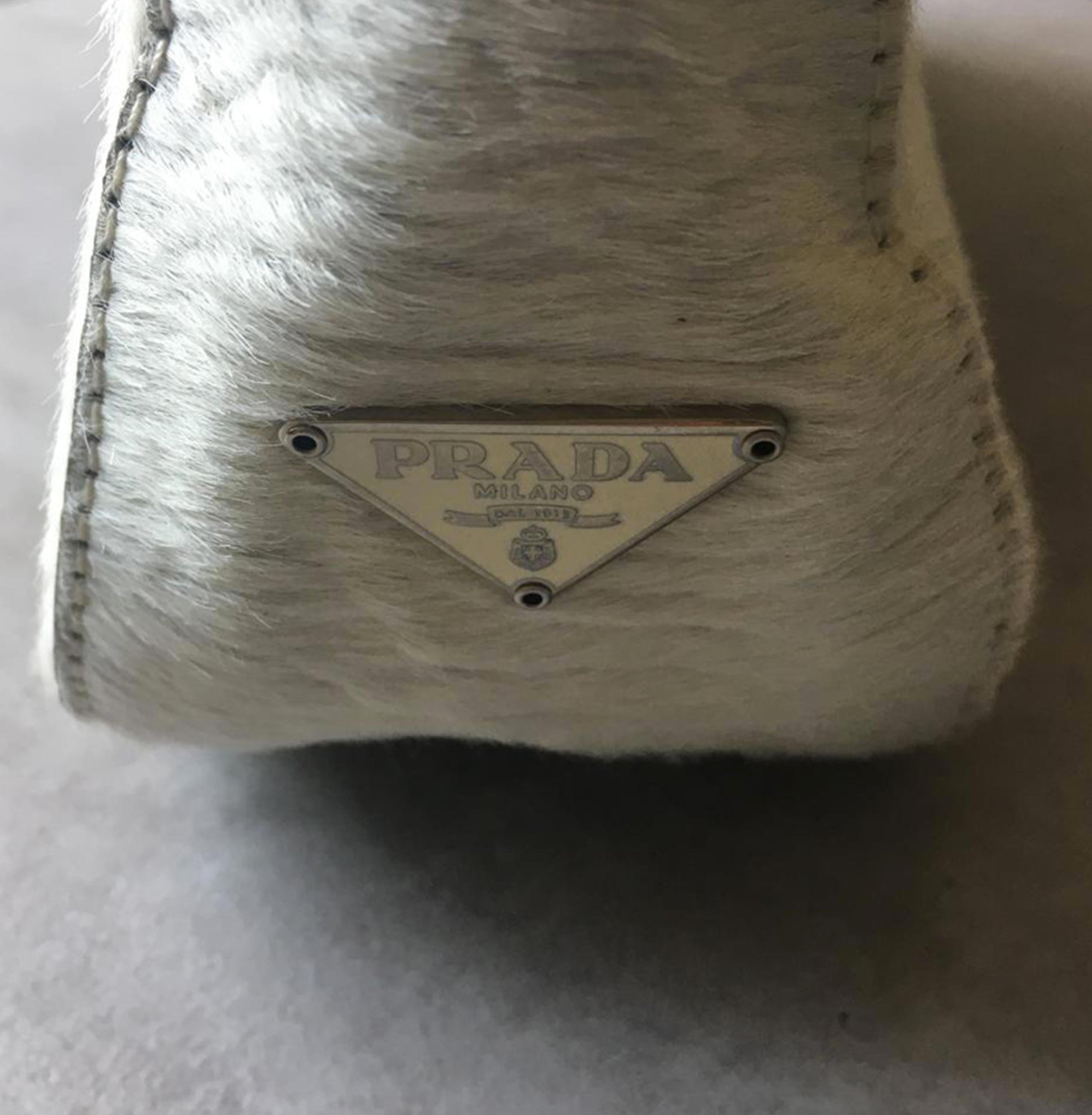 prada black fur bag