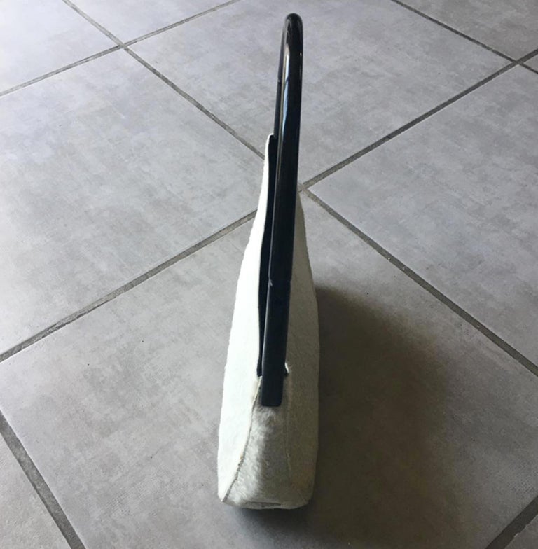 PRADA 98 White fur bag For Sale at 1stDibs