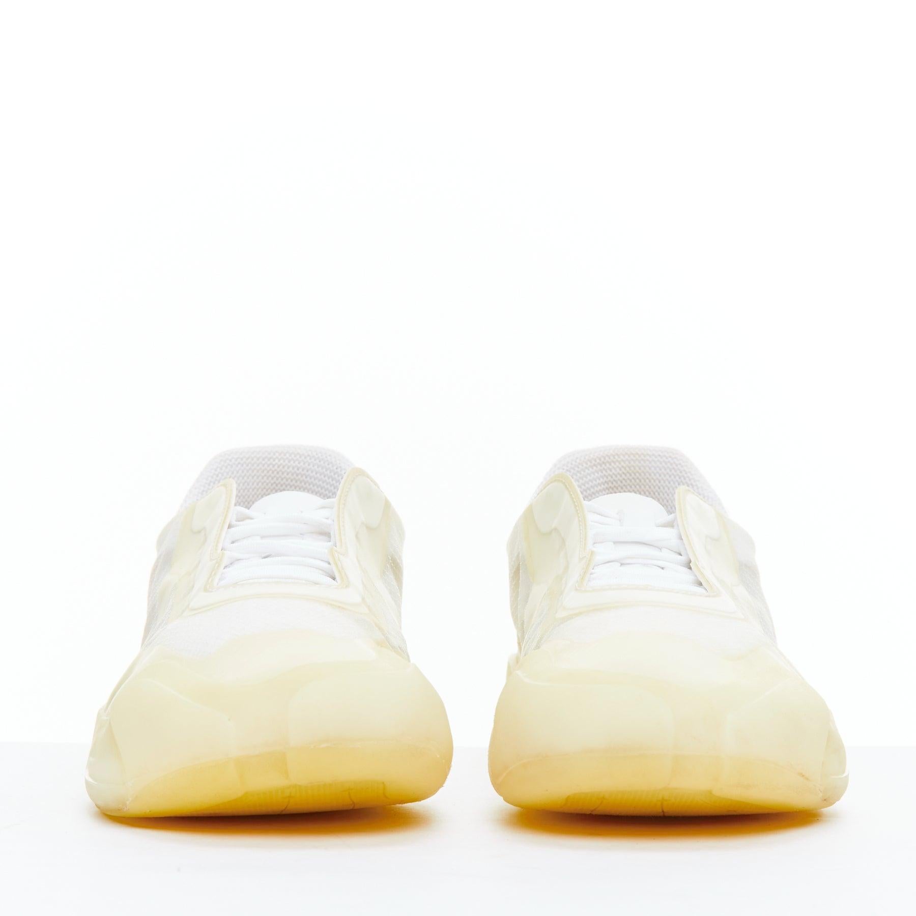 PRADA ADIDAS Luna Rossa 21 white clear rubber mesh sneakers US6.5 EU36.5 État moyen - En vente à Hong Kong, NT