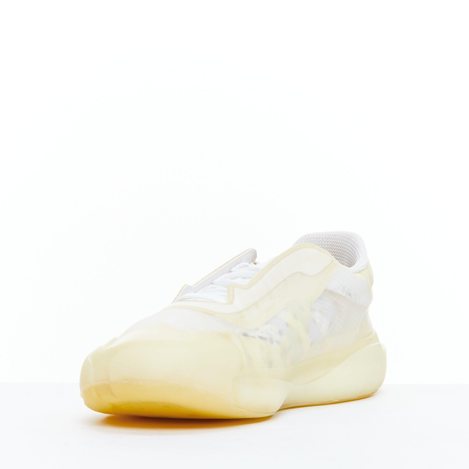 PRADA ADIDAS Luna Rossa 21 white clear rubber mesh sneakers US6.5 EU36.5 Pour femmes en vente