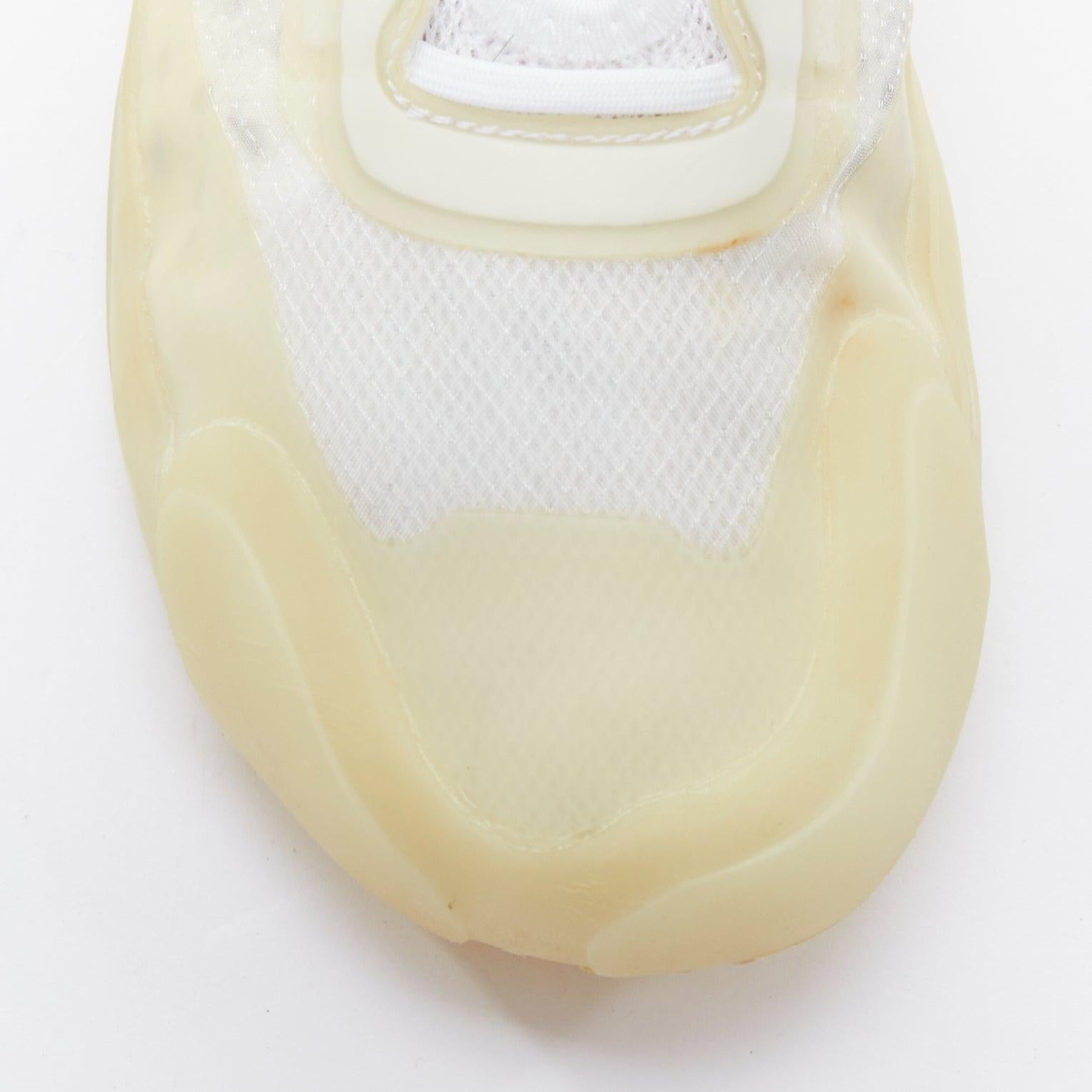 PRADA ADIDAS Luna Rossa 21 white clear rubber mesh sneakers US6.5 EU36.5 en vente 1