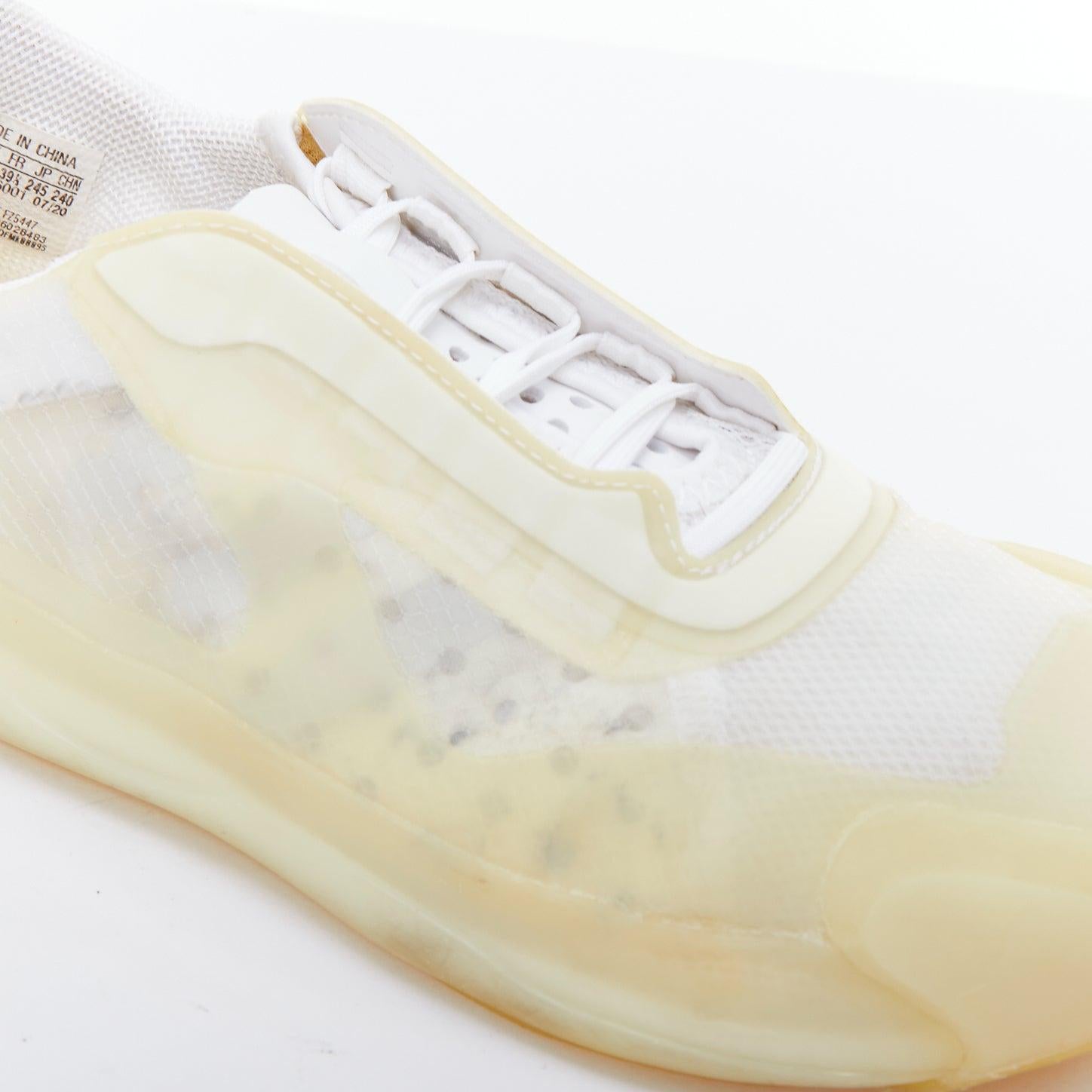 PRADA ADIDAS Luna Rossa 21 white clear rubber mesh sneakers US6.5 EU36.5 en vente 2