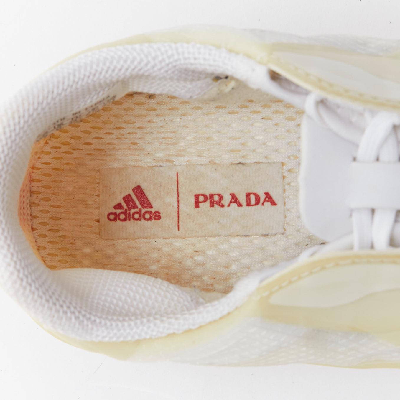 PRADA ADIDAS Luna Rossa 21 white clear rubber mesh sneakers US6.5 EU36.5 en vente 3