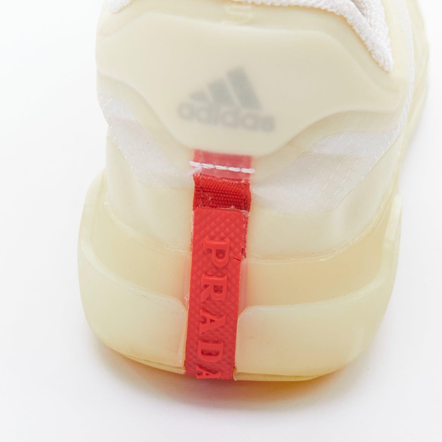 PRADA ADIDAS Luna Rossa 21 white clear rubber mesh sneakers US6.5 EU36.5 en vente 4