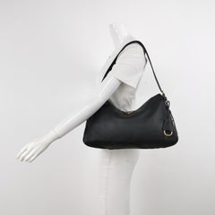Prada Aimée Black Large Calfskin Leather Shoulder Bag