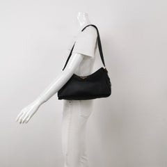 Prada Aimée Black Medium Calfskin Leather Shoulder Bag
