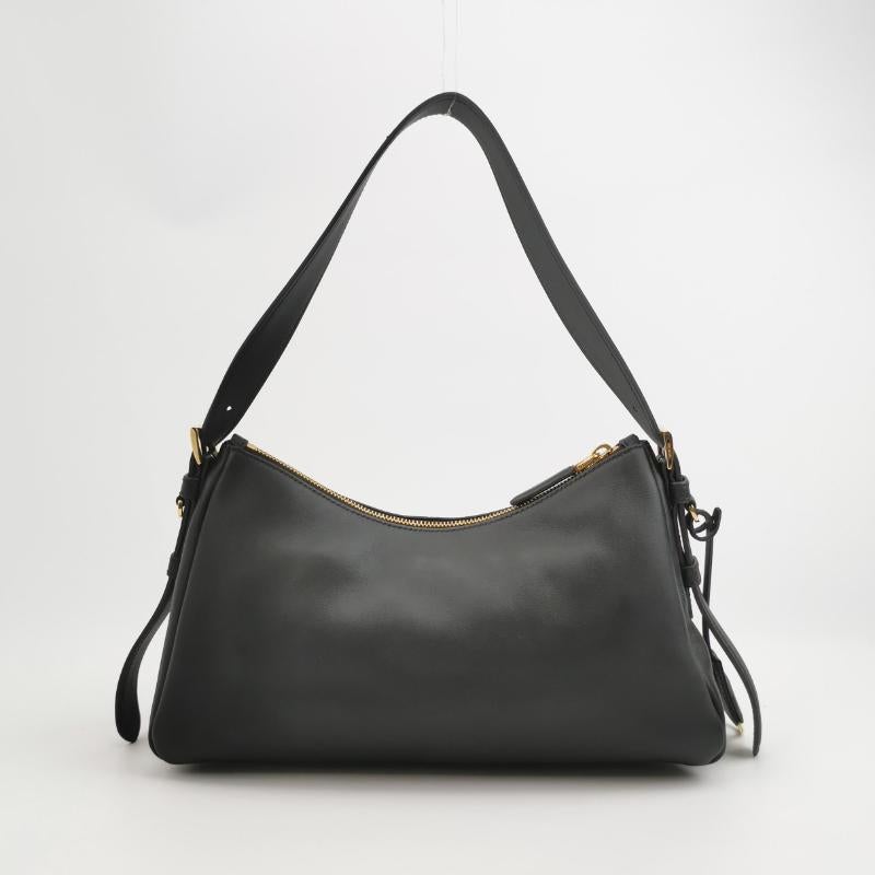 Nero Prada Aimée Borsa a tracolla media in pelle di vitello nera in vendita